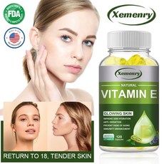 비타민 E 400 IU 혼합(d-알파 토코페롤 및 혼합 토코페롤) - 노화 방지 피부 미백을 위한 천연 항산화제 면역 체계 및 피부 영양 지원, 1개, 60정