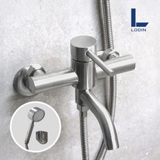 로딘 회전형 무광 스텐 샤워수전 욕실 욕조 샤워기 수도꼭지 IN-132, 1개