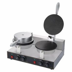 업소용 와플콘 기계 아이스크림 콘 메이커 전기 베이킹기 제조기, 할인형 직면 이중 헤드 에그롤 기계, 1개, 1g