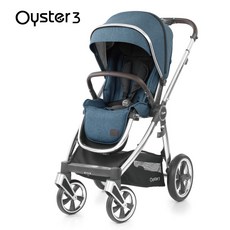 Oyster3 英國雙向嬰幼兒手推車-水星銀/啞光藍/曜石黑 小丁婦幼, 啞光藍