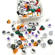 할로윈 폴리머클레이 수작업재료 DIY파츠 비즈공예 9mm, 백개입*1봉