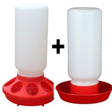 병아리모이통 병아리물통 닭용품 닭모이통 코코팜, 원통형물통+원통형모이통, 1개