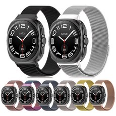 에버원 갤럭시 워치8 워치7 워치6 워치5 워치4 클래식 40mm 44mm 47mm 20mm 22mm 시계줄 스트랩 메탈체인, 블랙