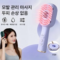 Mochae EMS 두피 마사지빗 전동 고주파 진동 3단 조절 방수 헤어부스터 가정용 두피케어기, 화이트, CH606