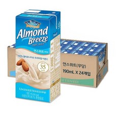 매일유업 아몬드브리즈 언스위트 190ml x 24ea 1box, 1박스
