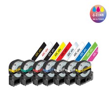 EPSON 엡손 호환 라벨테이프 6mm 9mm 12mm 18mm 24mm 라벨프린터기 테이프, 12mm 녹색바탕/흰색글씨-SD12GW