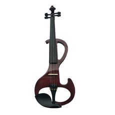 전자 바이올린 입문용 세트 무소음 일렉트릭 연습용 프레임 연주 풀세트, 1개, 12_B형 와인 레드, 단일 모델