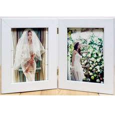 양면접이액자 가로 세로 혼합형 사진액자(A03)화이트, 가로+세로접이/(A03)화이트-4*6인치, 1개