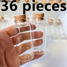15/36/56 pcs 30x70mm 30ml 유리 항아리 코르크 작은 테스트 튜브 병 분명 미니 컨테이너 DIY 결혼식 호의 소원, 36 pieces