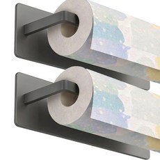 카로히포 무타공 자석 키친타올 걸이, 2개, 그레이