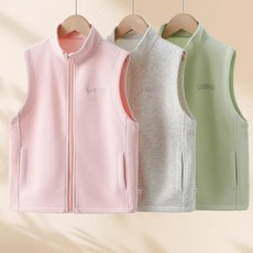 로르카 14세 이상 사용 가능 아동용 스탠드넥 지퍼 민소매 포켓 캐주얼 조끼 베스트