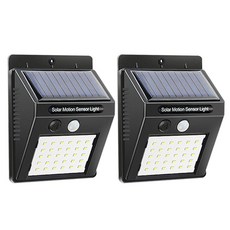 투데이리빙 1+1 세트 30구 LED 벽등 태양열 벽부등 감지 센서등 방수 베란다 벽 조명 등 태양광 인테리어 외벽등 정원등 실외 전등 문주등 야외 아파트실외벽 벽전등, R65006A, 화이트광, 1세트