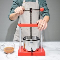 수동 착유기 참기름 기계 짜는 채유기 프레스 압착기 레드 2L, 레드 3L 메쉬백포함