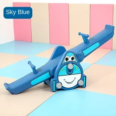 14세 이상 더블 로커 시소 보드 장난감 실내 야외 엔터테인먼트 가정용 놀이터 비행기, 01 Blue