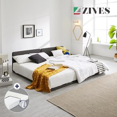 [지베스] 위드유2 슬림오픈 패밀리침대 SS+SS+독립매트, 연그레이