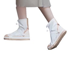 HANQI 防滑雨鞋套女款加厚耐磨外穿男中筒PVC, 玳瑁黃