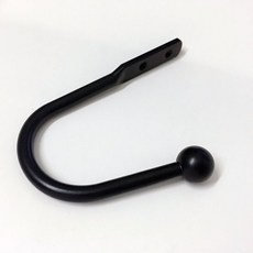 펀치 프리 심플 U자형 커튼 걸이 벽걸이 한쌍 욕막 벽걸이 금속구이 페인트 벽 커튼걸이, 블랙, 하나 [펀치/나사]]