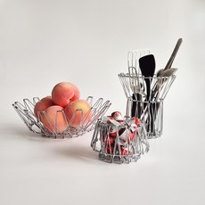 더애림 스테인리스 바스켓 쇠테리어 만능 멀티 수납 스텐 바구니, 1개, 실버