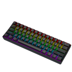 背光機械注音鍵盤 61鍵 青軸 紅軸 RGB發光鍵盤 有線 電競 60%鍵盤, 黑色, 61-001