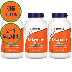 2+1 나우푸드 엘 라이신 500mg 250캡슐, 250정, 3개