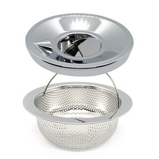 Good Stop 304不銹鋼水槽下水圓形濾網+自動開合蓋套裝, 1個