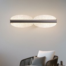 LED三色變光壁燈 11W現代簡約壁掛燈 臥室客廳燈具 長40.5cm, 啞黑