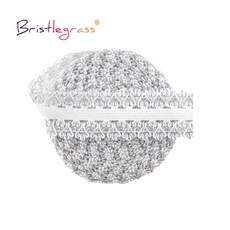 야드 반짝이 피코 프릴 장식 레이스 트림 탄성 스판덱스 밴드 테이프 란제리 드레스 봉제, 2. Silver, 1개