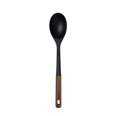 트루쿡 북미산 월넛 실리콘 조리도구 서빙스푼, 1개, 블랙