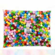 체리아트 무지개 폼폼이 퐁퐁이 대용량 벌크, 1봉, 15mm1000개