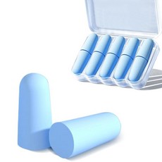 Gizmolet 수면을 위한 부드러운 폼 이어 플러그 노이즈 캔슬링 이어플러그 5쌍 수면 여행 코골이 시끄러운 소음 건설 및 공부용 케이스 포함 블루, Gizmolet 수면을 위한 부드러운 폼 이어 플러그,