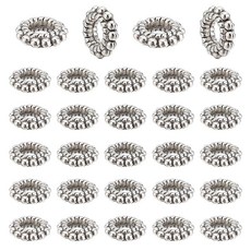 HOBBIESAY 300피스 3mm 플라워 스페이서 비즈 앤티크 실버 티베트 데이지 얇은 론델 플랫 캡 팔찌 목걸이 주얼리 제작용 작은 루즈 벌크 164560, 8mm