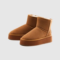 커스텀에이드 우먼 4cm 플랫폼 윈터 퍼 부츠 에블린(CW0083BR) - BROWN 639453