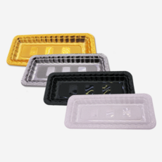 고급 PET 트레이 26호(투명/검정/금색/은색) (묶음 100개 / 박스 600개) 떡 고기 과일 포장 진열 일회용 페트 용기, 1세트, 100개입, 검정