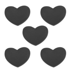 YELARXI 테니스 라켓 진동 댐프너 부드러운 실리콘 라켓 충격 흡수 장치 테니스 라켓 스트링에 적합 - 하트 모양 (핫핑크 5개), 블랙