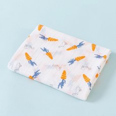 嬰兒紗布包巾 - 純棉透氣 二層紗布 多款花色 胡蘿蔔兔子 棉紗布