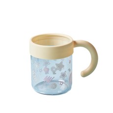 卡通兒童牙刷杯 透明印花漱口杯, 奶黃星星杯, 1個