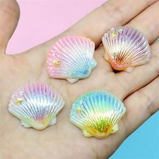수조 조개 장식 수족관 장식용 소품 어항 조개 장식 키우기 장식품 오로라 작은 투명 레진, 1조개장식-라이트퍼플
