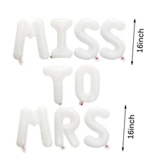 미스 투 레터 풍선 처녀 파티 신부 약혼식 홈 웨딩 장식 용품, 01 16인치, 05 1bag white