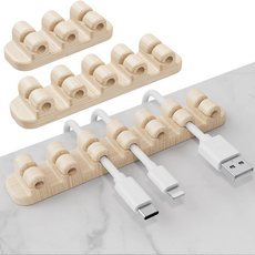 SOULWIT 업그레이드 케이블 홀더-USB 고정 클램프 선정리 침대 옆 철사 PC 사무실 가정용 3개, Wood, 357구