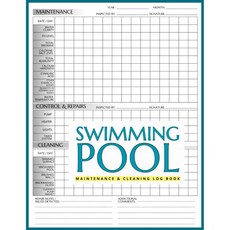 수영장 유지보수 및 청소 기록부 간단한 일일 체크리스트 기록장 | 가정용 호텔용 소규모 사업장 화학약품 수리 기록용