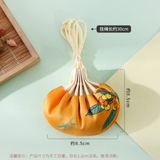 中國風刺繡空袋香袋香囊 漢服荷包掛飾 古風國潮文創禮品車掛, 橙色-螳螂生【無流蘇】, 1個