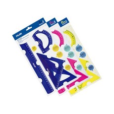 MILAN 밀란 각도자 세트 (4PCS), 1개, 에시드핑크