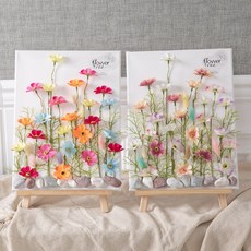 코스모스 조화 꽃 캔버스 액자 이젤 베이직 set 47cm 2컬러 인테리어 가을 테이블 장식 소품 꾸미기, 다크믹스(이젤증정), 1개