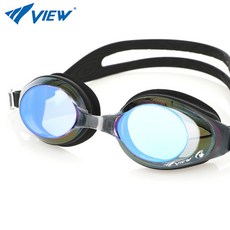 뷰 물안경 V630ASAM 미러렌즈 수경, BKBL, 1개