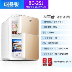 차량용 미니 냉장고 시거잭 연결 냉온장고 기능 기숙사용, 25L 샴페인골드 기계식 전용, 1L