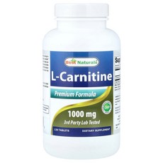 Best Naturals 베스트내추럴스 L-카르니틴 1 000mg 120 정 보충제