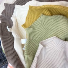 大丫 小丫【90-150cm】兒童打底衫 高領毛衣 彈力針織衫 兒童高領打底衫寶寶彈力純色百搭針織衫男童女童薄款毛衣