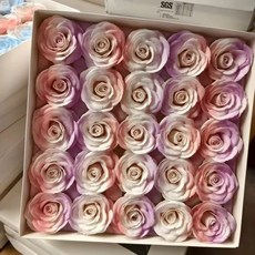 熱銷 情人節蘇醒玫瑰花香皂花工廠店直銷七層噴色仿真玫瑰diy一盒25朵, 甦醒玫瑰碎冰粉紫雙色, 1個