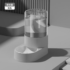 爆款自動貓咪餵食喂水器狗碗貓盆二合一飲水機餵食器貓碗跨境批發, 1個, 單個飲水器 灰色:如圖, 1L