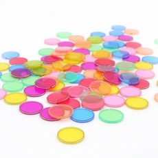教具小圓片100片彩色圓形片 搭配磁力棒和金屬圈棒 激發孩子創造力, 多色, 1個